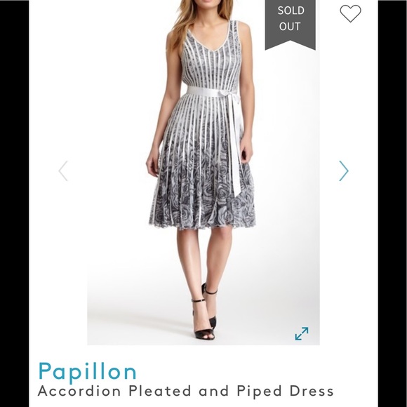 Papillon Blanc Dresses & Skirts - Papillon  🦋 accordion grey midi dress